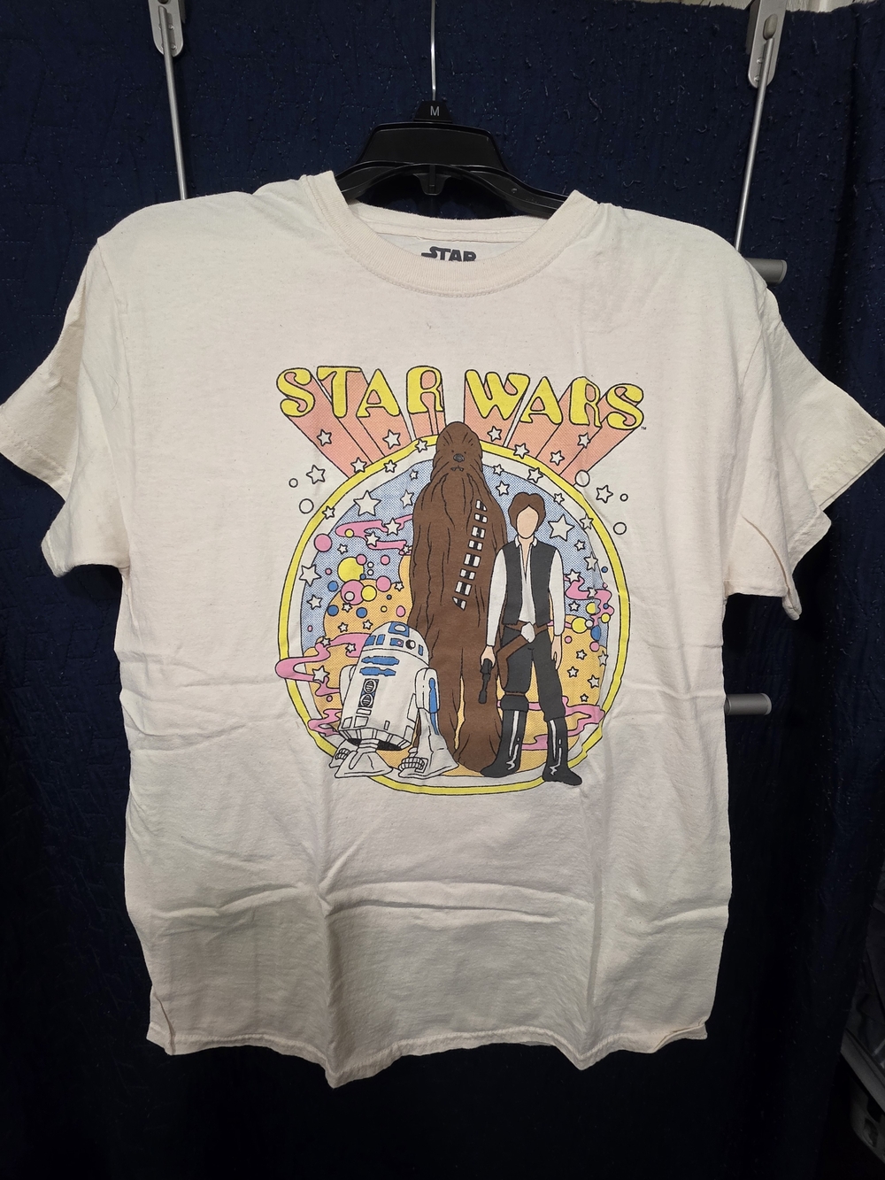 Fifth Sun Kids Star Wars Graphic Tee - Cream with Yellow, Pink, Blue Accents